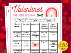 a valentine's day game with hearts on it