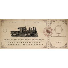 an old train ticket with stamps on it