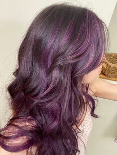 Isabella Valencia, Purple Hair Streaks, King Of Pride, Wine Hair, Hair Color Streaks, Hair Streaks, Dyed Hair Inspiration, Pretty Hair Color