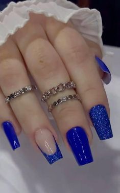 Quinceanera Nails, Nail Designs Pictures, Fancy Nails Designs, White Acrylic Nails, French Tip Acrylic Nails, Bridal Nails