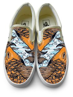 These are Vans brand canvas slip-on shoes. The images featured on these shoes are printed with a unique patented method.  Given that the imagery is not hand drawn, these shoes can be made within a few days unlike other sellers who take up to 4 weeks to work. This keeps the cost down and gets the shoes to the buyer much faster. Each image depicted on my shoes is an exact representation and not an amateur recreation. The image printed onto the shoe is guaranteed to last for the lifespan of the shoe.  I've been selling shoes like these for the past 8 years on my Etsy shop, SuperBitKicks.  My site has over 200 reviews.  Please refer to it if you would like to read customer testimonials.   Inquiries about Custom Imagery: https://www.etsy.com/listing/202313239/custom-vans-brand-canvas-shoes?ref= Artistic Slip-on Sneakers With Rubber Sole, Casual Custom Artwork Slip-on Sneakers, Artistic White Custom Slip-on Sneakers, Artistic White Slip-on Custom Sneakers, Custom Converse High Tops, Vans Shoes Fashion, Tennis Vans, Vans Slip On Shoes, Sell Shoes