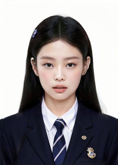 Jennie Id Picture, Jenny Kim, School Id, Guitar Acoustic, Jennie Edit, Id Photo, Dara Kpop, Jennie Kim Blackpink, School Photos