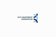 the logo for kyvi investment consolotum is shown in blue and white