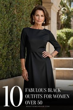 Embrace timeless fashion with these black outfit ideas for women over 50. Each look combines classic silhouettes and elegant pieces, allowing you to maintain a sophisticated wardrobe that never goes out of style. #TimelessStyle #50PlusFashion #ElegantBlack Black Outfit Ideas For Women, Black Outfits For Women, Black Outfit Ideas, Sophisticated Wardrobe, Outfits For Women Over 50, Outfit Ideas For Women, Outfits For Women, Women Over 50