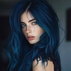 20 Awesome Dark Blue Hairstyles to Revitalize Your Look - My Blog Blue Hair Pale Skin, Dark Blue Hairstyles, Best Hair Color For Pale Skin Blue Eyes, Dark Teal Hair, Blue Hairstyles, Pale Skin Hair Color, Blue Hair Highlights, Hair Pale Skin, Dark Blue Hair