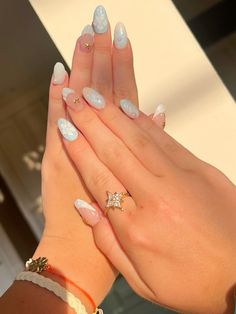 gel builder seashell wavy nail design + the cutest gems!! #vacaynails #beachnails #nailart #bluenails #frenchtipnaildesigns #hibiscusnails #gelnails Wavy Nail Design, Gel Builder, French Tip Nail Designs, Blue Nails, Nail Design, Hibiscus, The Cutest