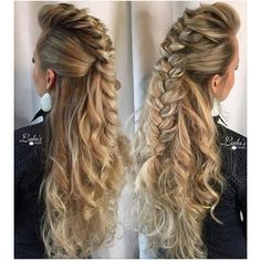 Braid Mohawk, Warrior Braid, Faux Mohawk, Braided Half Updo, Mohawk Braid, Viking Hair, Cute Braided Hairstyles, French Braid, Hair Dos