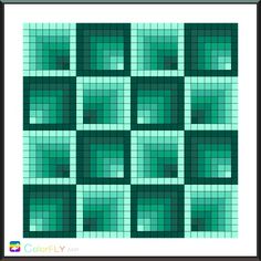 a green square pattern with squares on it