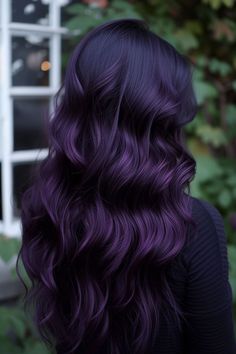 Midnight Purple Hair, Dark Purple Hair Color, Midnight Purple, Violet Hair, Hair Color And Cut, Hair Dye Colors