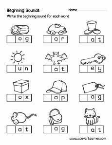 worksheet for beginning and ending sounds with pictures to help students learn how to read