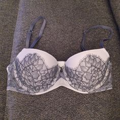 New Without Tags Victoria's Secret Gray Bra, Elegant Gray Underwire Bra, Elegant Fitted Gray Bra, Victoria Secret Bras, Bra Shop, Women's Intimates, Black Gray, Victoria's Secret, Black And Grey