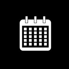 a white calendar icon on a black background