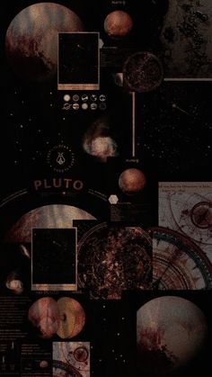 an image of the planets in space with text on it that reads pluto, and there is