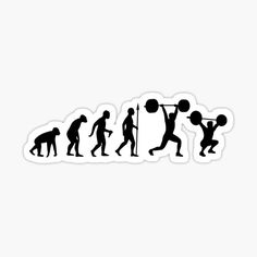 the evolution of weight lifting sticker