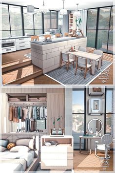 Sims 4 Loft, The Sims 4 Lots, Sims 4 Kitchen, Sims 4 Bedroom, Sims 4 House Plans