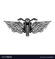 a motorcycle with wings and a skull on the back