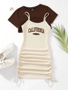 Pretty Summer Outfits Aesthetic, Short One Piece Dress, Casual Preppy Outfits, Shein Outfits, Trendy Outfits For Teens