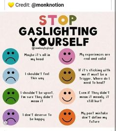 Gaslighting yourself Gaslighting Yourself, Stop Gaslighting, Practicing Self Love, Mental Health And Wellbeing, Positive Self Affirmations