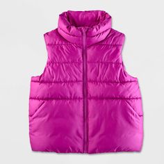 Why we're ALL IN: Solid-color puffer vest with a decorative quilted pattern and stand-up collar. Made of lightweight recycled polyester with full lining to keep your child comfortable. Tailored in a regular fit that hits at the hip. Front full-length zipper completes the design with functional flair. All in Motion™: Made for every move, priced for every day. Kids Activewear, Quilted Pattern, All In Motion, Puffer Vest, School Outfits, Casual Fits, Fabric Care, Stand Up, Fabric Weights