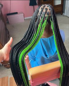 Green Braids, Christmas Styles, Girl Hair Colors, Peekaboo Hair, Colored Braids, Easter Hairstyles For Kids