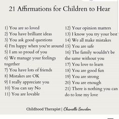 two affirms for children to hear