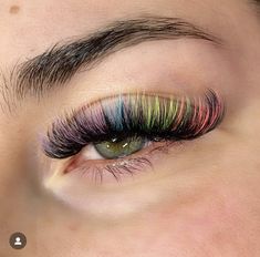 Rainbow Lashes, Master Cosmetologist, Colored Eyelash Extensions, Colored Lash Extensions, Eyelash Extensions Prices, Lash Ideas, Lash Room Ideas, Lashes Business, Lash Map