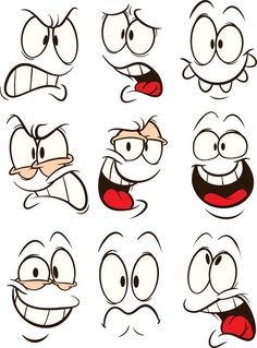 an image of cartoon faces with different expressions