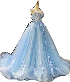 Sky Blue Tulle Off Shoulder Sweetheart Neck Long Lace Applique Senior Prom Dress Blue Wedding Evening Dress With Corset Back, Blue Evening Dress With Corset Back For Wedding, Blue Lace Bodice Ball Gown For Quinceanera, Blue Wedding Dress With Corset Back, Blue Evening Dress With Sweetheart Neckline And Corset Back, Blue Lace Dress For Banquet, Blue Sweetheart Neckline Dress For Debutante Ball, Blue Gown With Corset Back For Debutante Ball, Blue Dresses With Corset Back For Debutante Ball