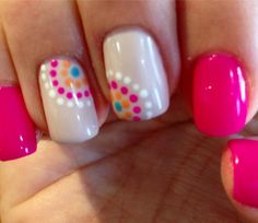 Moms Nails, Summer Nails 2023, Beach Nail, Pretty Nail Art Designs, Nail Style, Dots Nails, Nails 2023, Short Acrylic Nails Designs