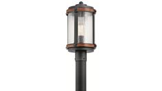 an outdoor post light on a white background