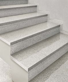 an image of some steps that are made out of concretes and cement blocks with white paint