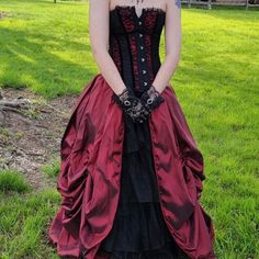 Beautiful Designer Gothic Ball Gown By Darkincloset. Amazing Quality , Satin. Two Piece Medium. Perfect For Prom Goth Ball Gown, Gothic Prom Dresses, Gothic Ball Gown, Gothic Prom, Gothic Prom Dress, Ball Gown Prom Dress, Dream Prom Dress, Prom Dress Color, Dream Prom