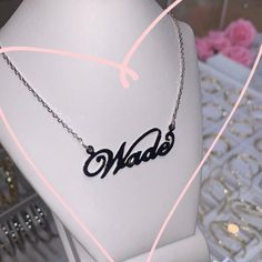 "Our most popular piece is our SOLID 14K CUSTOM NAME NECKLACE! - Made to last a lifetime with a sturdy rolo chain (16\", 18\", 20\") that still gives a minimalist look to the name. - What makes our names unique is that they are nice and thick, meaning it is not easily bendable or breakable. It is designed for daily wear and to last a lifetime! - All solid 14K, guaranteed. It will not tarnish, it will not color your skin. - A week turn around or even sooner. It is made just for you! - Available i Sterling Silver Rolo Chain Necklace Gift, Rolo Chain Pendant Necklaces As Gifts, Gift Pendant Necklace With Rolo Chain, Rolo Chain Pendant Necklace Gift, Rolo Chain Pendant Necklace For Gifts, White Gold Necklace With Rolo Chain As Gift, White Gold Necklace With Rolo Chain For Gift, Luxury Sterling Silver Jewelry With Rolo Chain, Stainless Steel Nameplate Necklace With Adjustable Chain