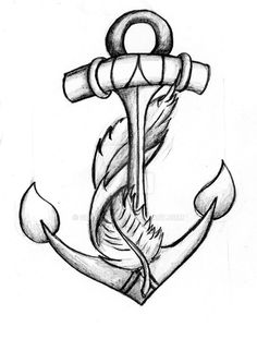 an anchor tattoo design on paper