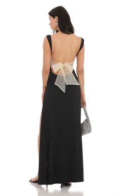 Open Back Bow Maxi Dress in Black | LUCY IN THE SKY Prom Dress Inspo, Mode Inspiration, Fancy Dresses, Guest Dresses, Dream Dress