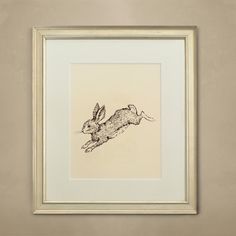 a drawing of a rabbit jumping in the air