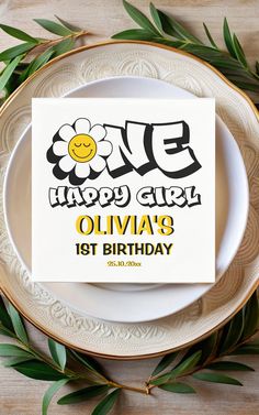 a white plate topped with a happy birthday card