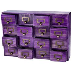 PRICES MAY VARY. Lovely Drawers to Tidy Up Your Space - Keep your room nice and tidy with the Primo Supply 16-Slot Wooden Drawer Box. Finished with a lovely purple color and in a vintage country-style design, this desktop shelf drawer makes for the perfect storage and organizing solution for any space Practical & Multifunctional Desk Organizer - Our purple colored rustic dresser drawer unit is specially made so you can save precious desk space. It has a slim design, measuring 20” long and 3.6” w Index Card Holders, Organizer Drawers, Unique Dresser, Purple Desk, Rustic Dresser, Organizer Office, Wooden Desk Organizer, Wooden Drawer, Organized Desk Drawers