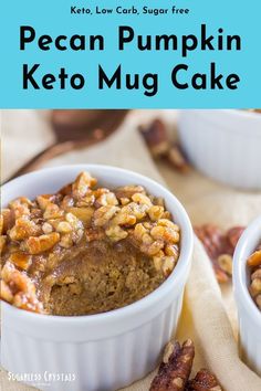 two small white bowls filled with keto mug cake