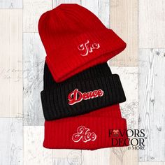 Red or Black knitted beanie made from a soft cotton beanie featuring an embroidered white outline and red 3D Puff Line number with a folded brim. Red Beanie One Size Fits Most, Winter Cotton Hat With Letter Embroidery, Red Beanie Hat, One Size Fits Most, Red Beanie For Streetwear, Red Beanie Hat One Size Fits Most, Casual Red Bonnet, One Size Fits Most, Casual Red Bonnet One Size Fits Most, Casual Red Bonnet, Red Hats With Embroidered Logo One Size Fits Most