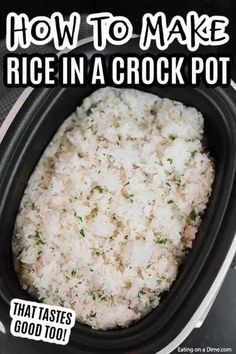 rice is cooked in the slow cooker and ready to be eaten for lunch or dinner