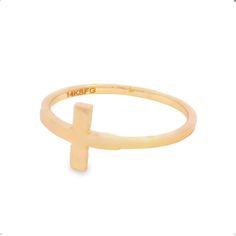 This cross ring, with a high-polished finish, is a classic and elegant piece of jewelry. The cross symbolizes faith and spirituality, and its high-polished surface adds a touch of sophistication to this timeless accessory, making it a versatile choice for those who want to express their faith with style. Product Specifications:  * Material: 14K Solid Gold, hallmarked 14K or 585 for authenticity         * Weight: 1.21gr Delivery:  * Ready to ship in 1 business day. * Delivers in 1 to 5 days depen Gold Cross Ring Forefinger, Minimalist Cross Ring For Anniversary, White Gold Cross Ring For Formal Occasions, Classic White Gold Cross Rings, Formal Cross-shaped White Gold Rings, Formal White Gold Cross Ring, 14k Yellow Gold Cross Rings, Gold Sterling Silver Cross Ring, Gold Cross Rings In Sterling Silver