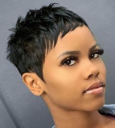 Short Hairstyle With Bangs Women, Very Short Pixie Haircut Black Women, Easy Haircuts, Black Haircuts, Short Black Haircuts, Classic Pixie