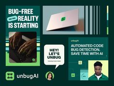 an advertisement for a laptop computer with the words bug - free reality is starting