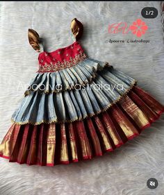 Ethnic Frocks For Baby Girl, Frocks Design For Kids, Baby Girl Lehenga Designs, Baby Pattu Frocks Designs, Baby Pattu Langa Designs, Baby Pattu Pavadai Designs, Baby Girl Pattu Langa Designs, Kids Frock Design, Baby Girl Dresses Indian