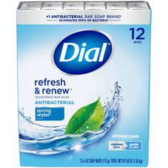 dial refresh & renew antibacterial soap with fresh mint, 12 count