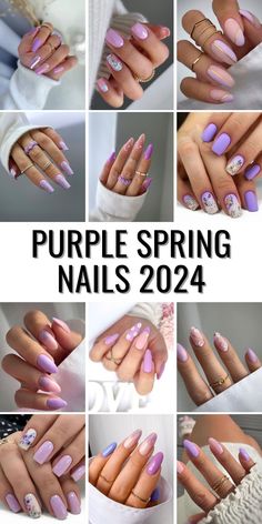 Dive into the world of nail art with these stunning purple spring nails 2024. The designs feature square acrylic nails adorned with pastel flowers and light patterns. The combination of cute and chic, along with a touch of modernity, makes them a must-try for this spring season. Purple Spring Nails, Lilac Nails Design, Light Purple Nails, Purple Tips, April Nails, Purple Nail Art, Lilac Nails, 2023 Pink