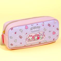 Store your pens and pencils in this kawaii pouch! It's covered in prints of My Melody and her friends, Kuromi and My Sweet Piano. This pencil case has a zipper closure and a large space so you can also keep your other stationery. Made from synthetic leather My Sweet Piano, Pens And Pencils, Kawaii Stationery, My Melody, Synthetic Leather, Pencil Case, Piano, Hello Kitty, Pencil