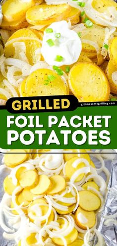 Summer grilling wouldn't be complete without a delicious bbq side dish recipe! This foil packet meal is the perfect addition to your 4th of July food, camping food, and even weeknight dinners! Save these grilled potato slices for later! Foil Packet Potatoes Grill, Potatoes With Onions, Grilled Foil Packets, Tasty Potato Recipes, Foil Packet Potatoes, Bbq Side Dish, Foil Packet Meals, Foil Packet, Summer Grilling Recipes