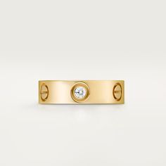 CRB4032400 - LOVE ring, 3 diamonds - Yellow gold, diamonds - Cartier Passionate Romance, Cartier Love Ring, Fancy Necklace, Cartier Love, Gold Plated Rings, Dream Ring, Light Reflection, Love Ring, Stone Ring